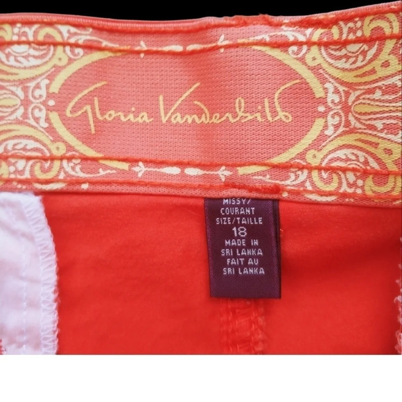 Gloria Vanderbilt High Waisted Orange Cargo Style  Shorts 18 - Picture 9 of 10
